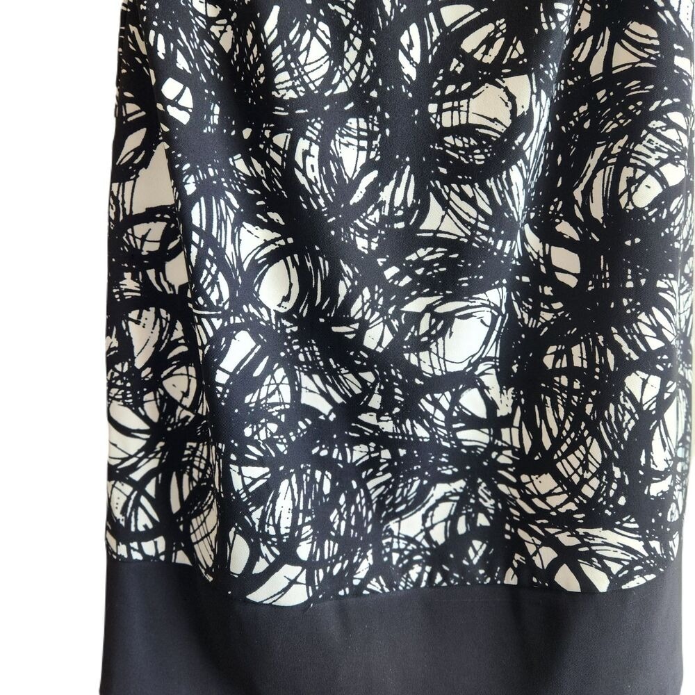 AB Studio Womens 8 Dress Black White Print Whimsy Goth Sleèveless Comfort Casual - Picture 9 of 11